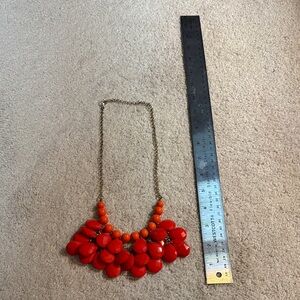 Bold Orange Statement Bib Necklace - Women Jewelry